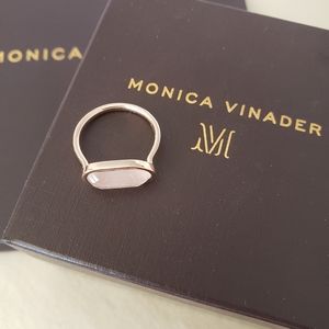 Monica Vinader rose quartz Vega ring